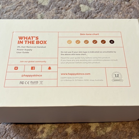 BNWT HappySkin Gen.2 IPL Hair Removal Handset - gloss white - Picture 8 of 10